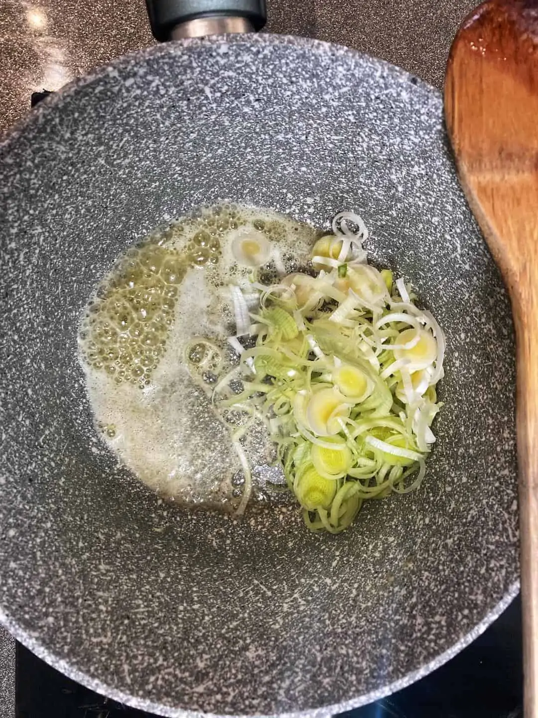 add sliced leeks