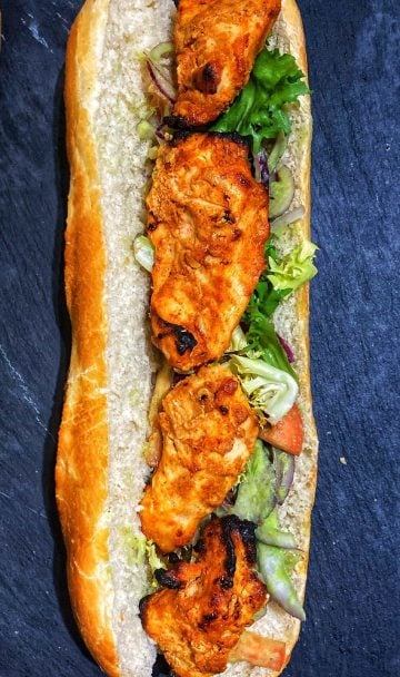 chicken tikka baguette