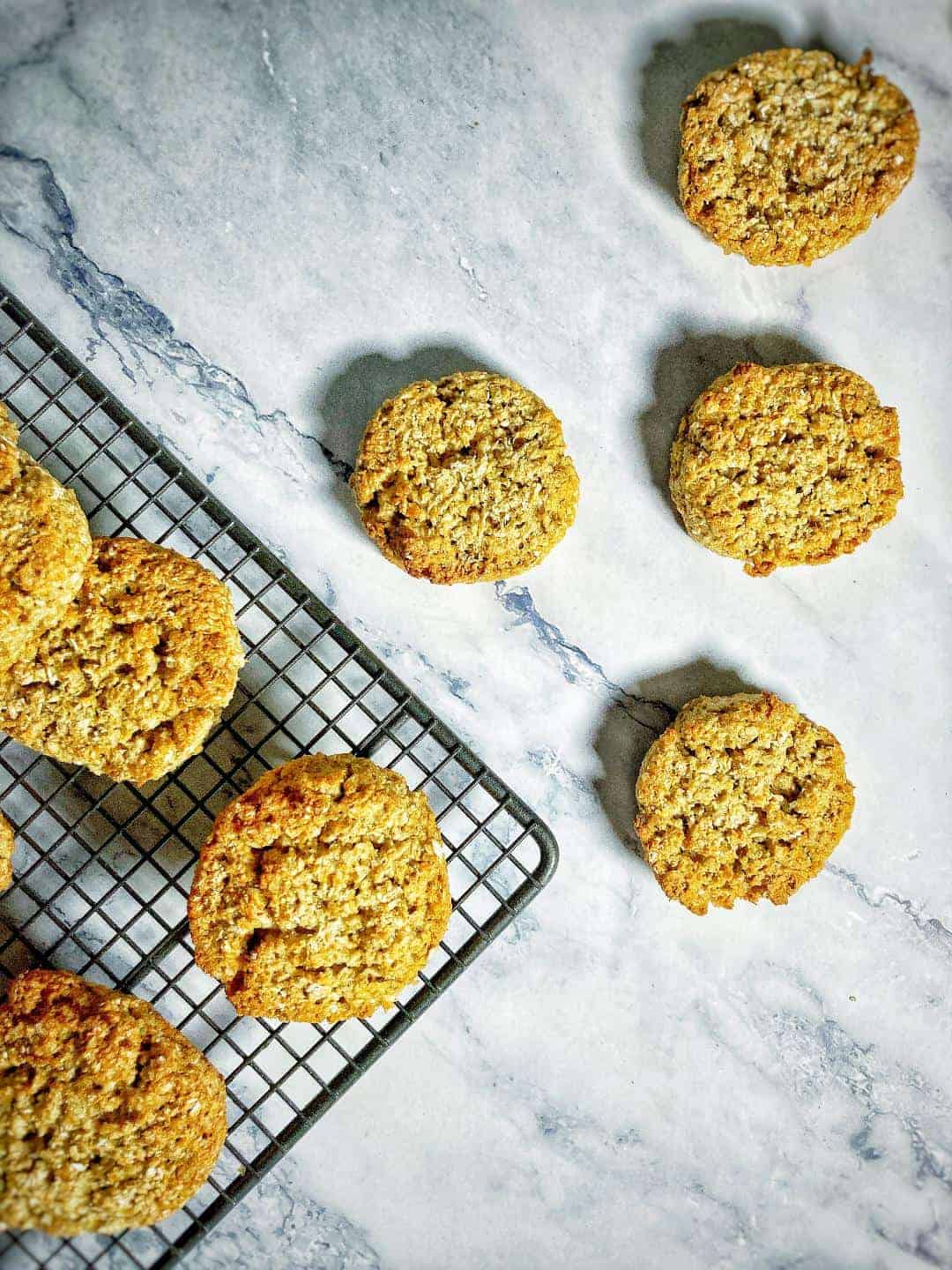 View of vegan oatmeal cookies with coconut and banana | Spice and Life