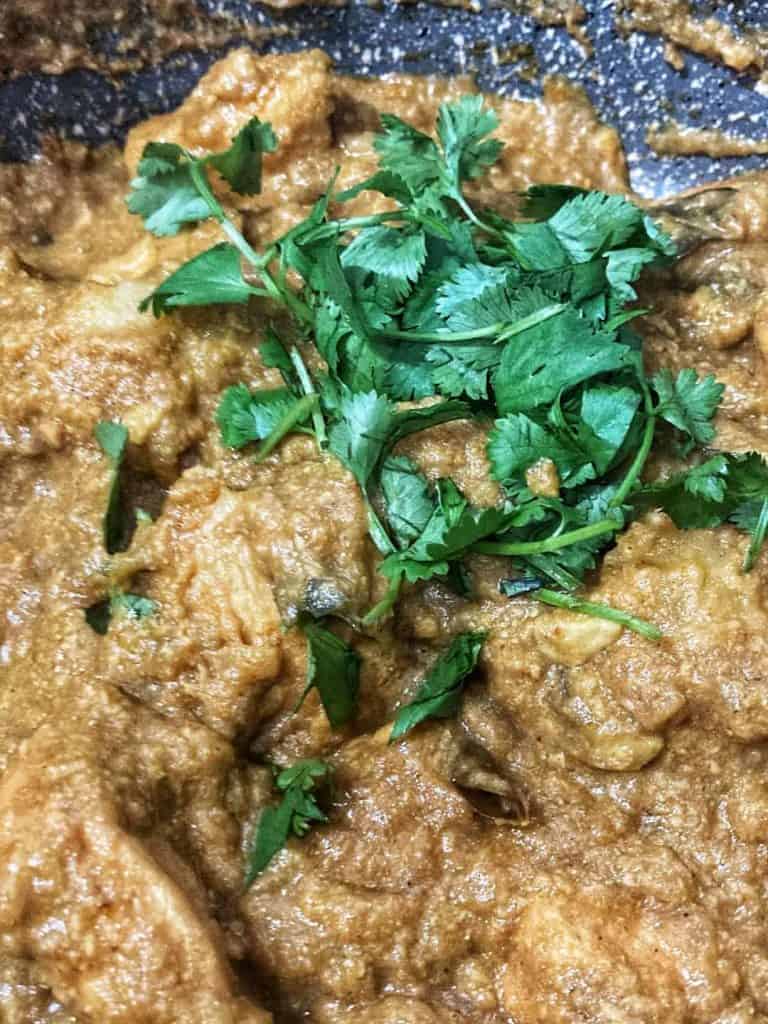 chicken curry with fresh coriander