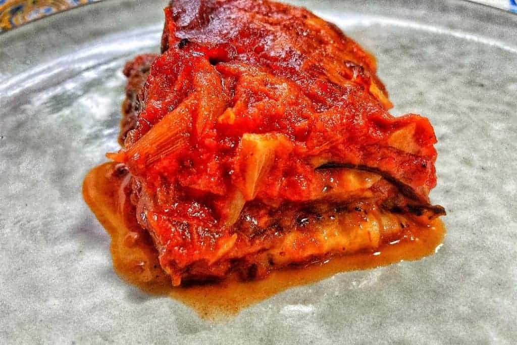 slice of baked eggplant parmesan recipe